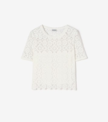 Burberry フローラルレース ブラウス (チョークホワイト) - ウィメンズ | Burberry®公式サイト