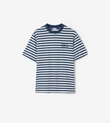 Striped Cotton T shirt Nickel blue cotton ®