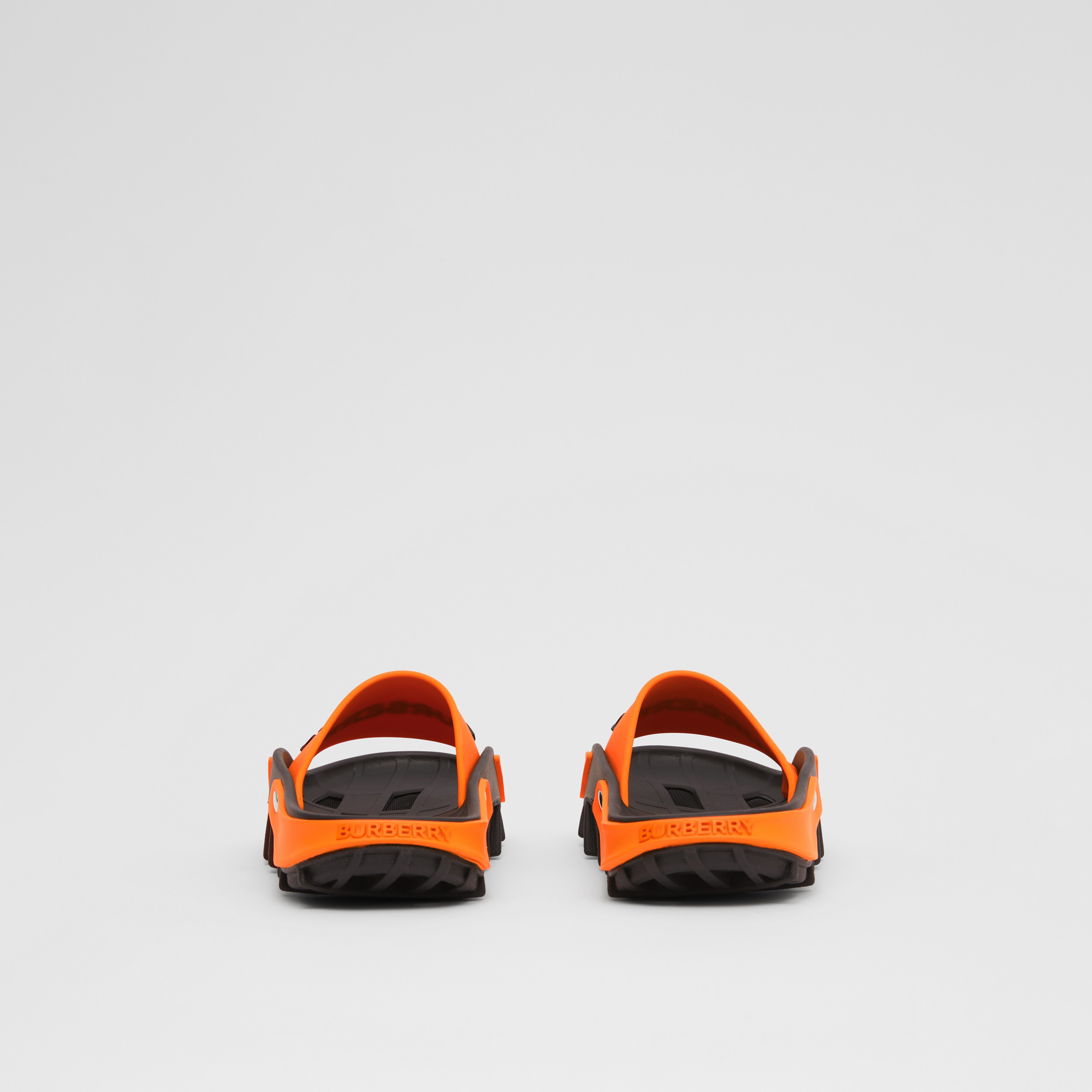 Two-tone Logo and Panel Detail Slides in Bright Orange/black - Men | Burberry® Official - 4