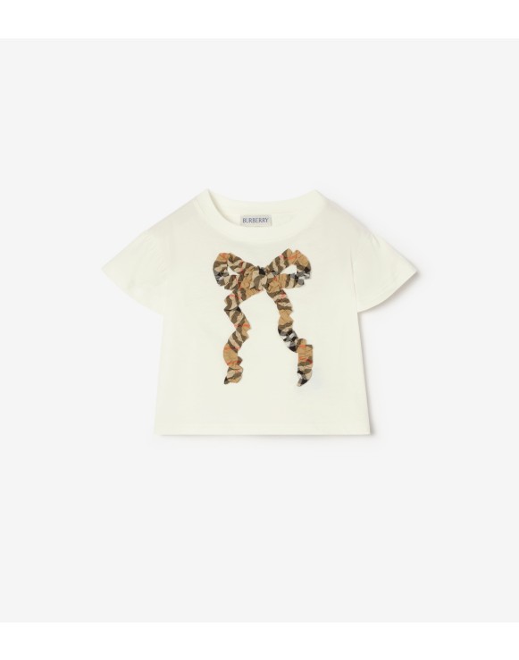 Check Bow Cotton T-shirt
