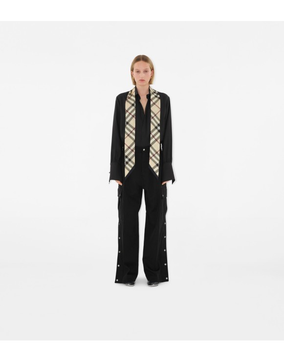 Skinny Check Silk Scarf