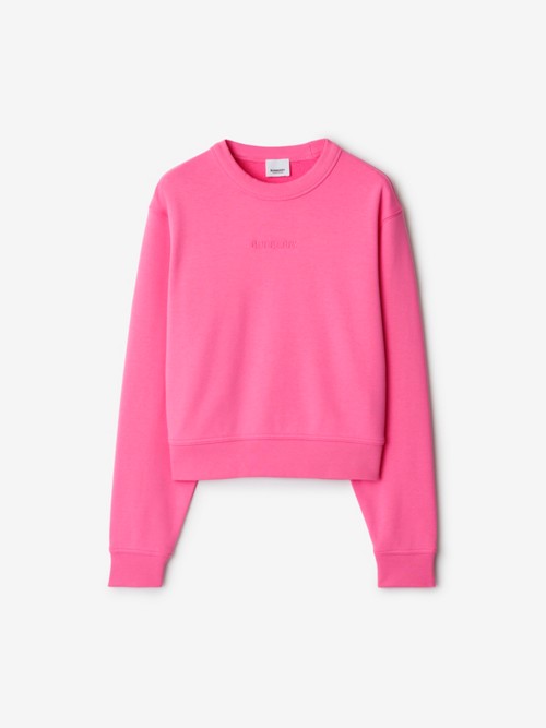 Shop Burberry Cotton Sweatshirt In Bubblegum Pink