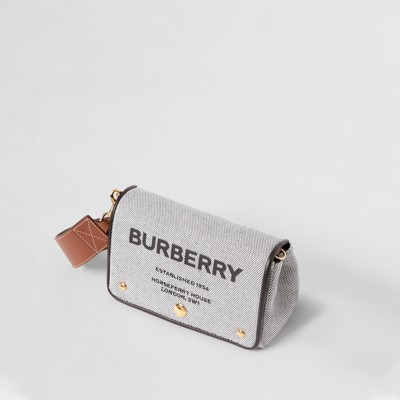 burberry small horseferry print cotton canvas crossbody bag