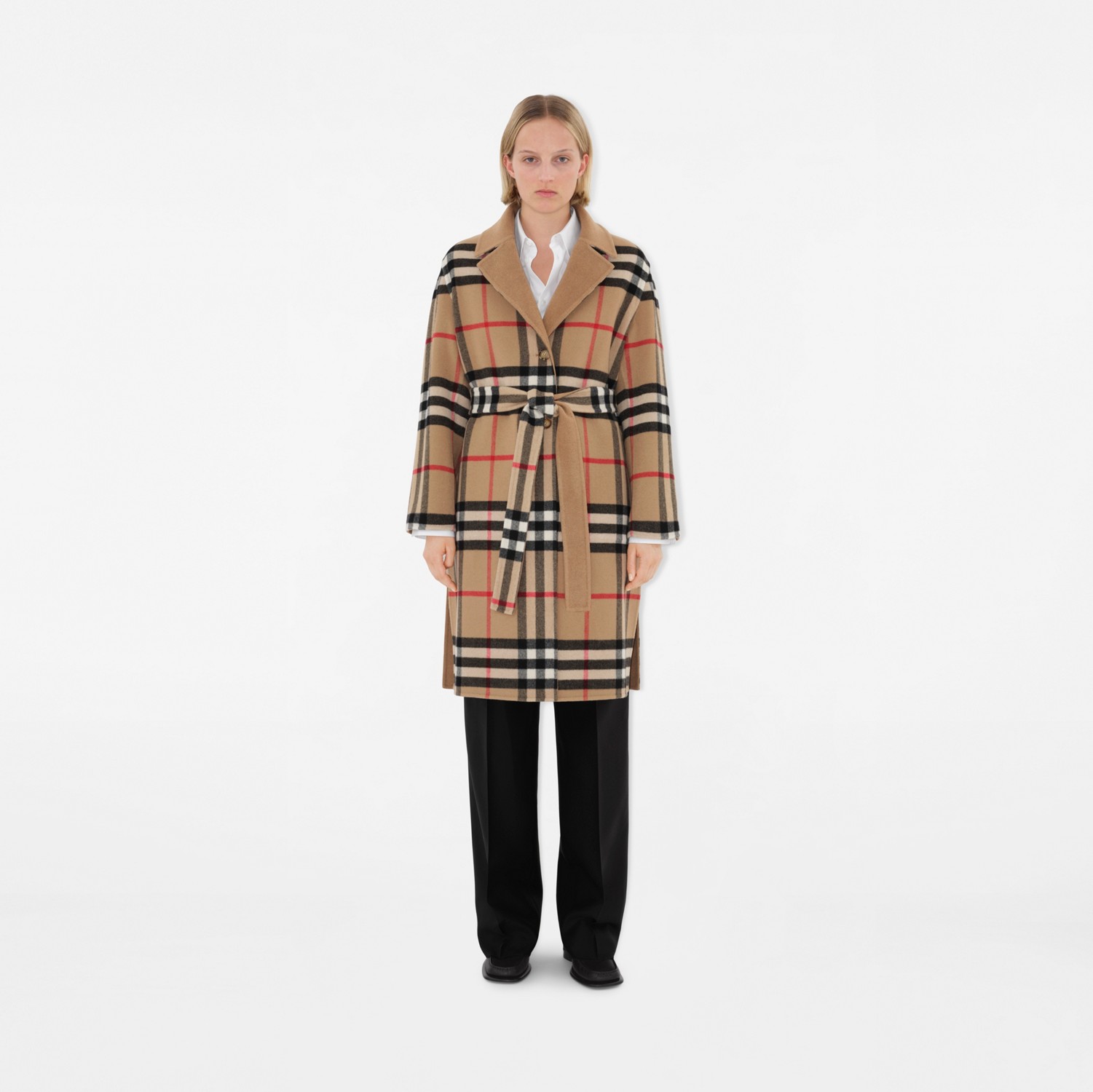 Reversible Check Wool Coat