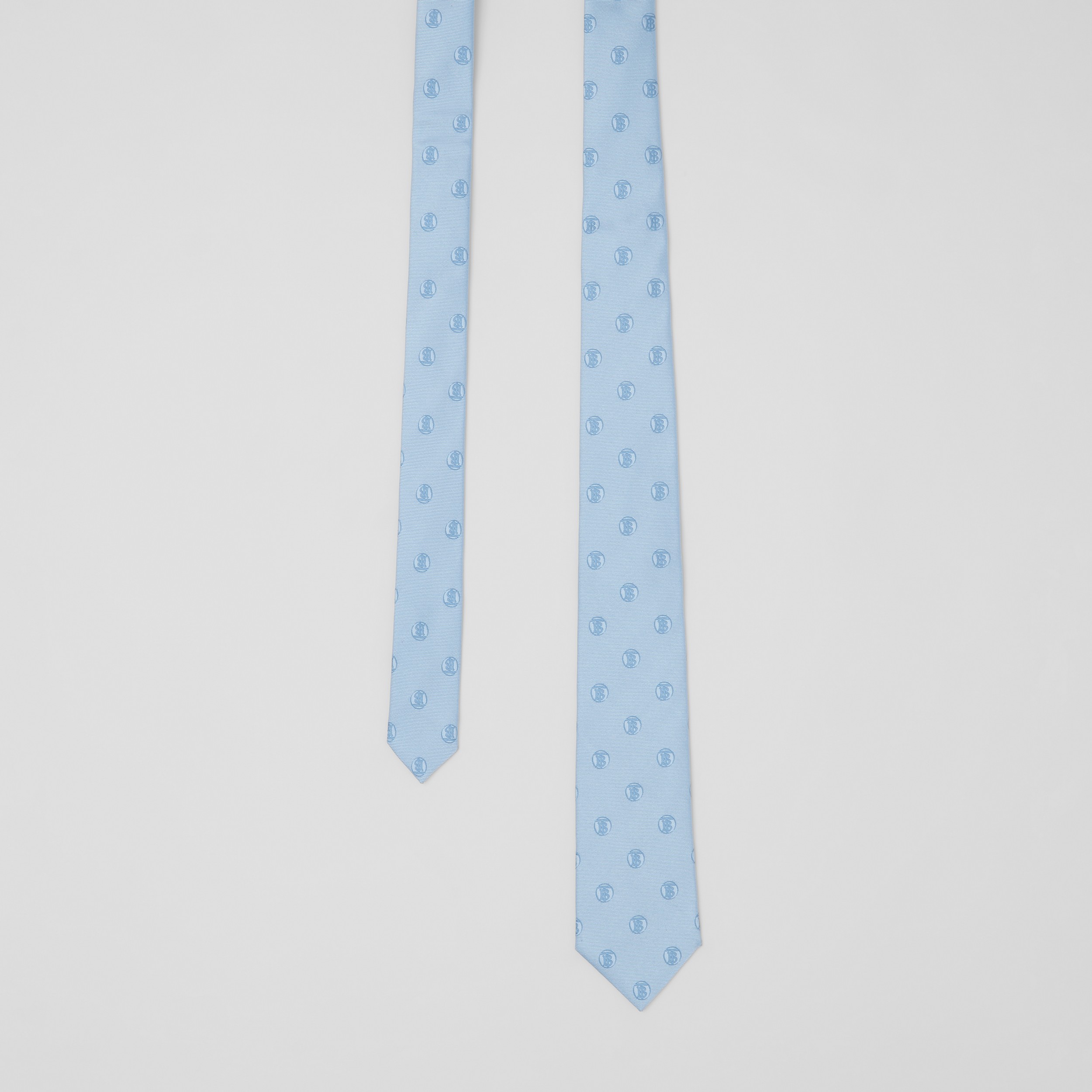 Classic Cut Monogram Motif Jacquard Silk Tie in Pale Blue - Men | Burberry® Official - 1