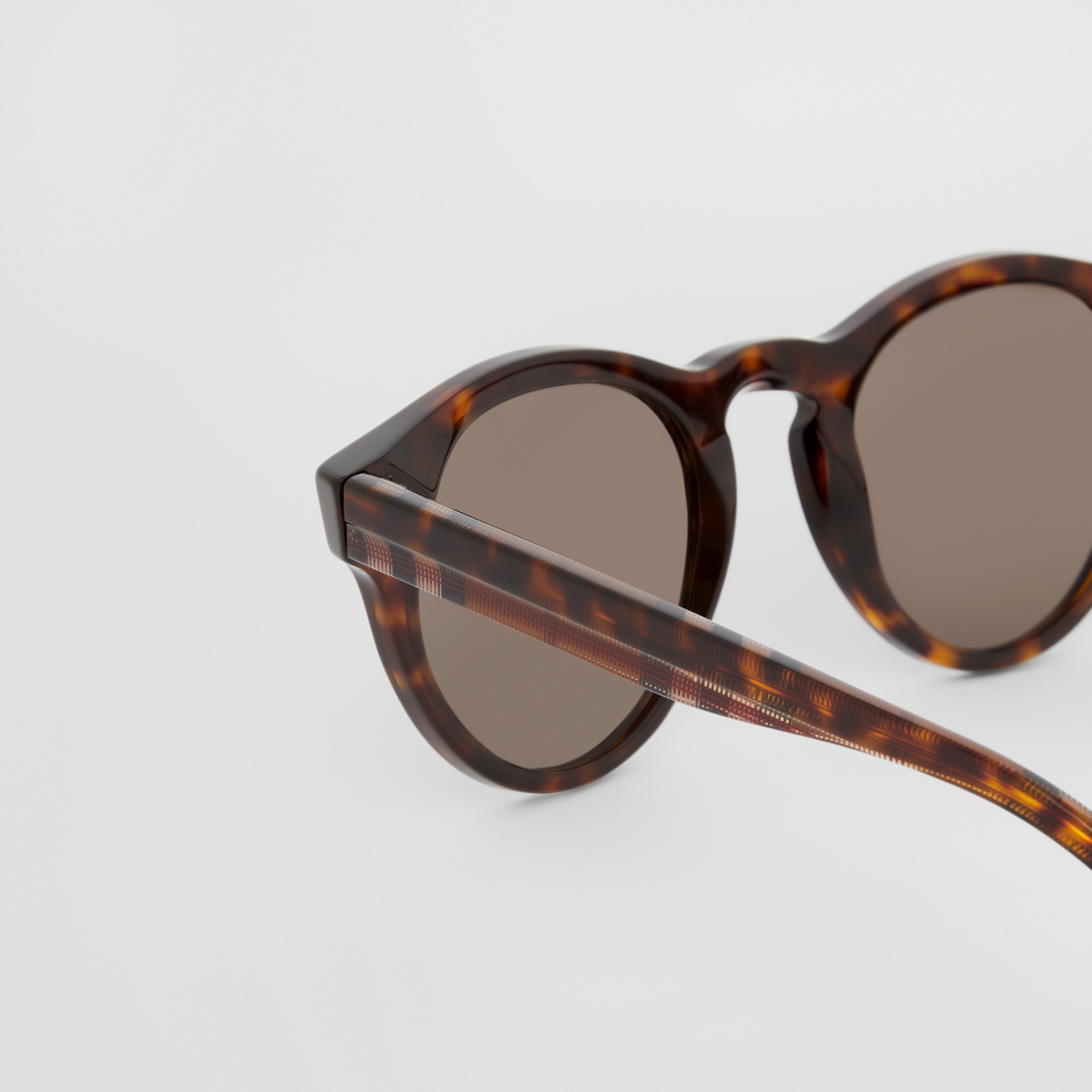 Bio-acetate Round Frame Sunglasses in Dark Tortoiseshell - Men | Burberry® Official - 2