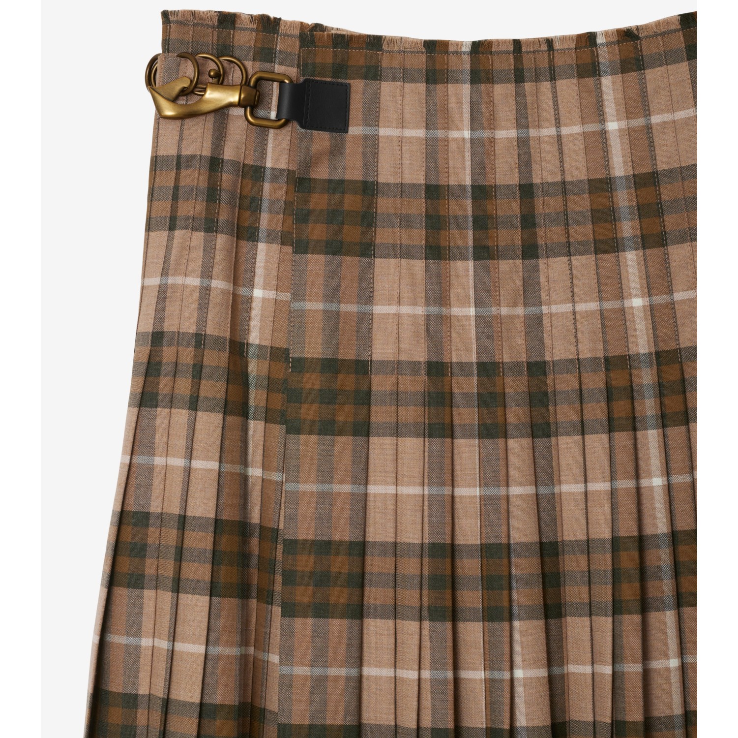 Saia kilt maxi de mescla de lã em Check