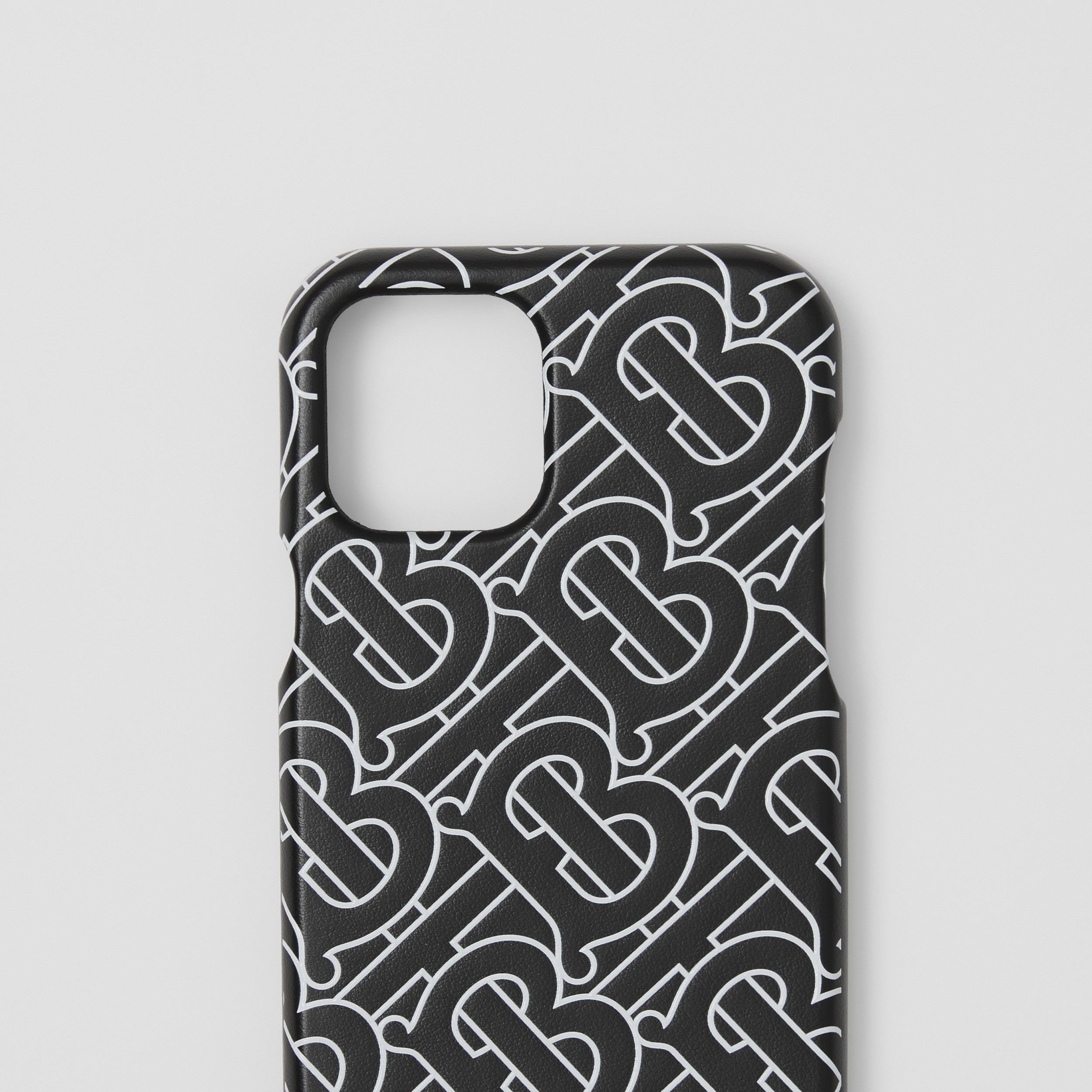 Monogram Print Leather iPhone 12 Pro Case in Black/white - Men | Burberry® Official - 2