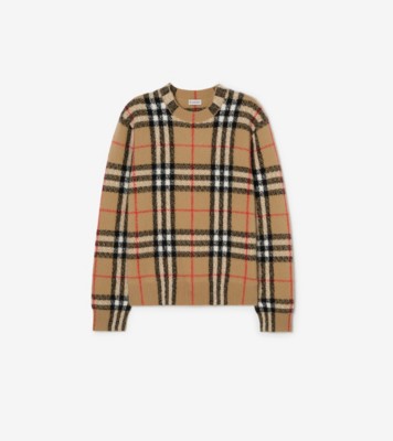 チェック カシミアセーター (サンドベージュ) - メンズ | Burberry