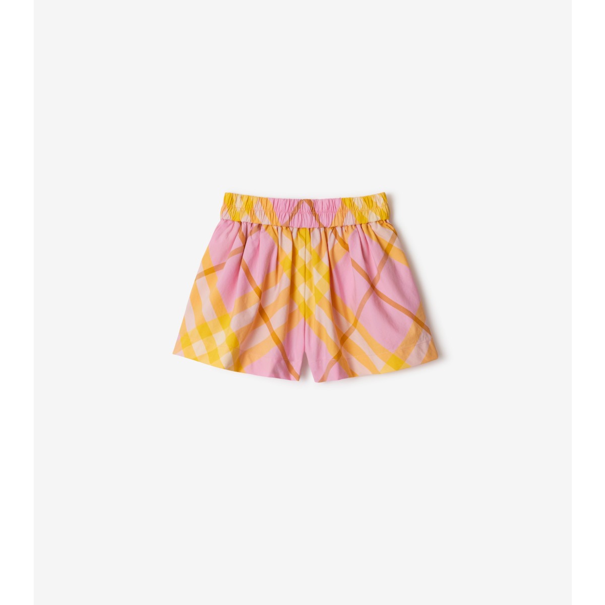 Burberry Kids Marcy Check Cotton Shorts In Carnation Pink