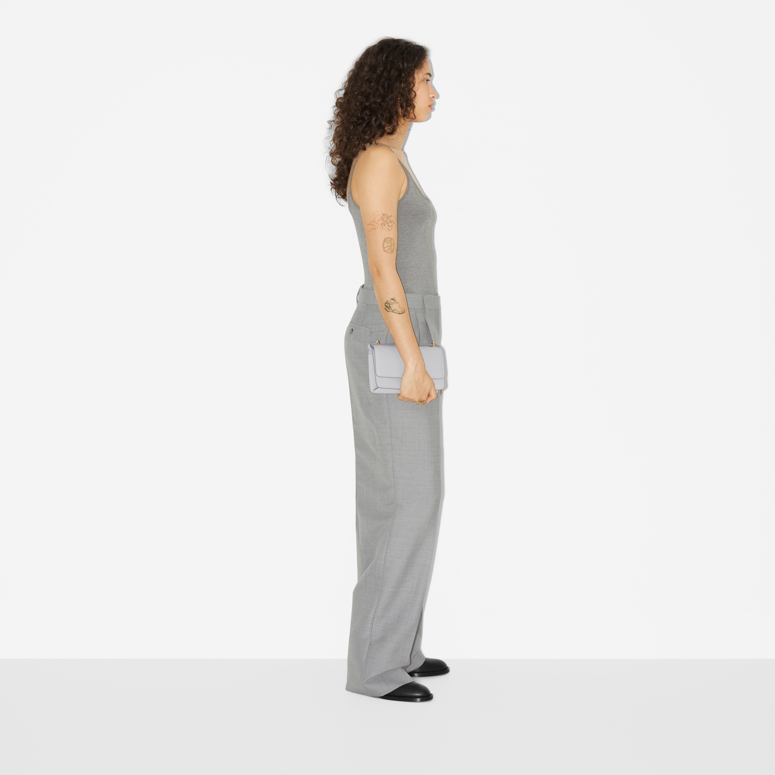 EKD Stretch Jersey Vest in Grey Melange - Women | Burberry® Official - 3