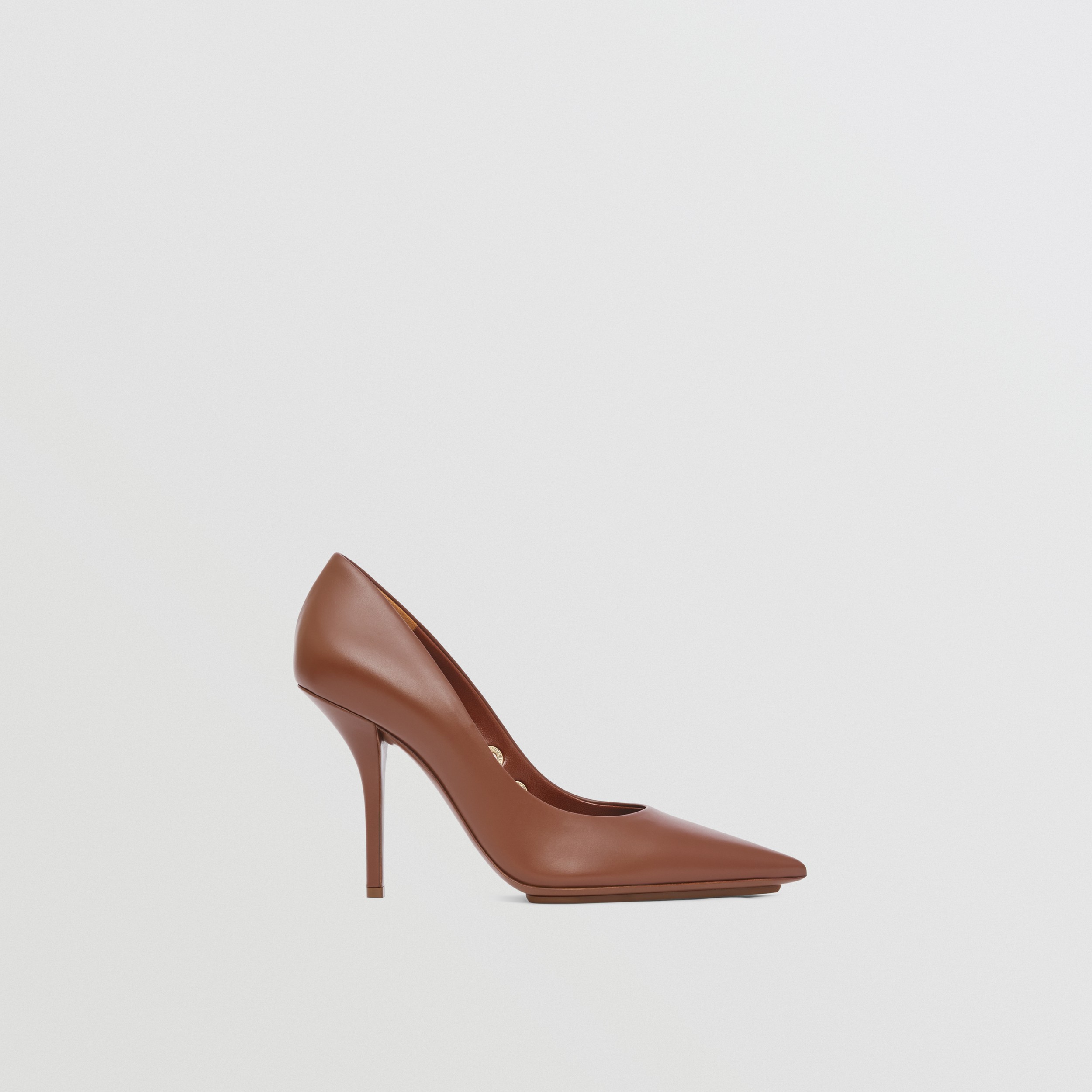Eyelet Detail Leather Point-toe Pumps in Tan - Women | Burberry® Official - 1