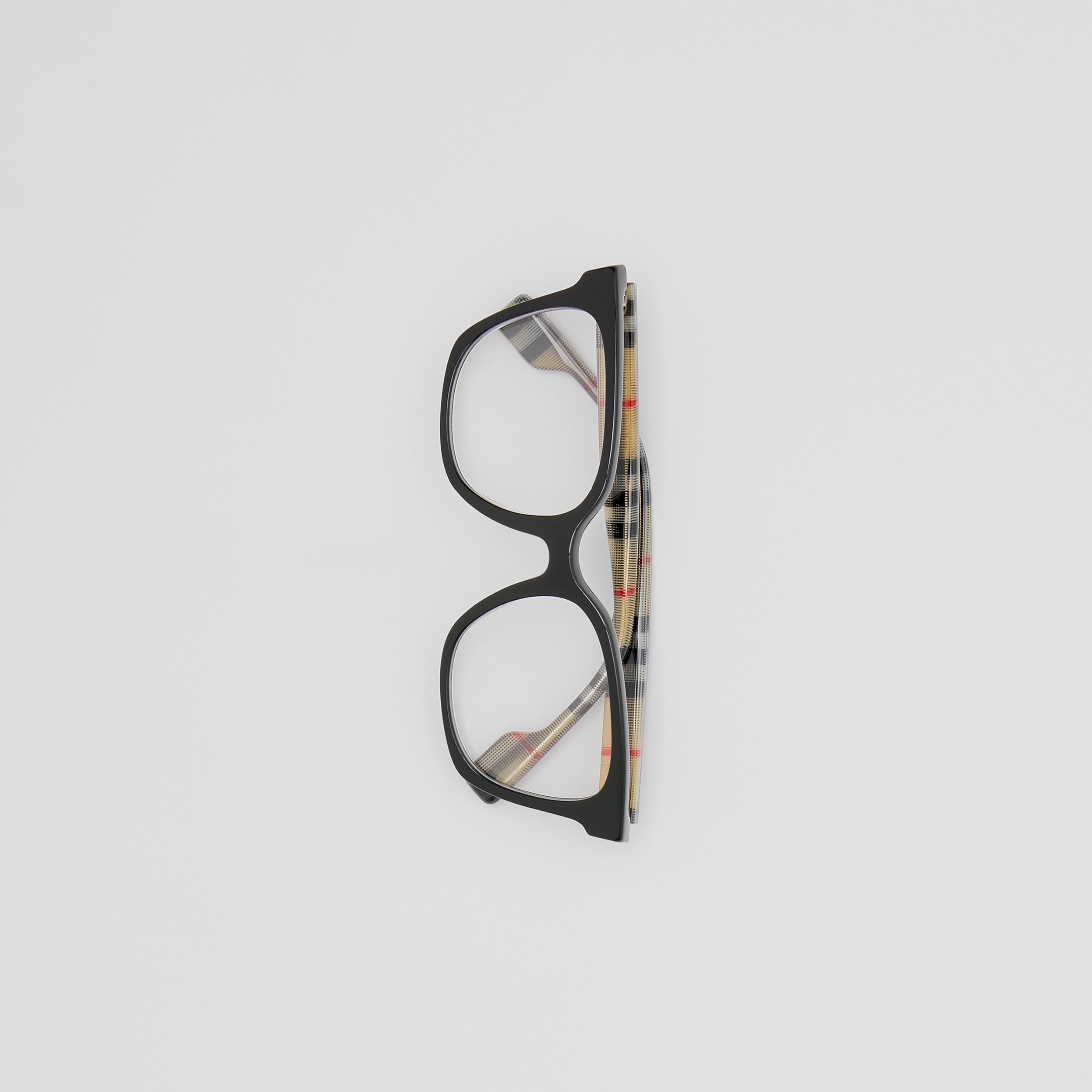 Eckige Korrekturbrille aus Vintage Check-Bio-Acetat (Schwarz/beige) - Damen | Burberry® - 4