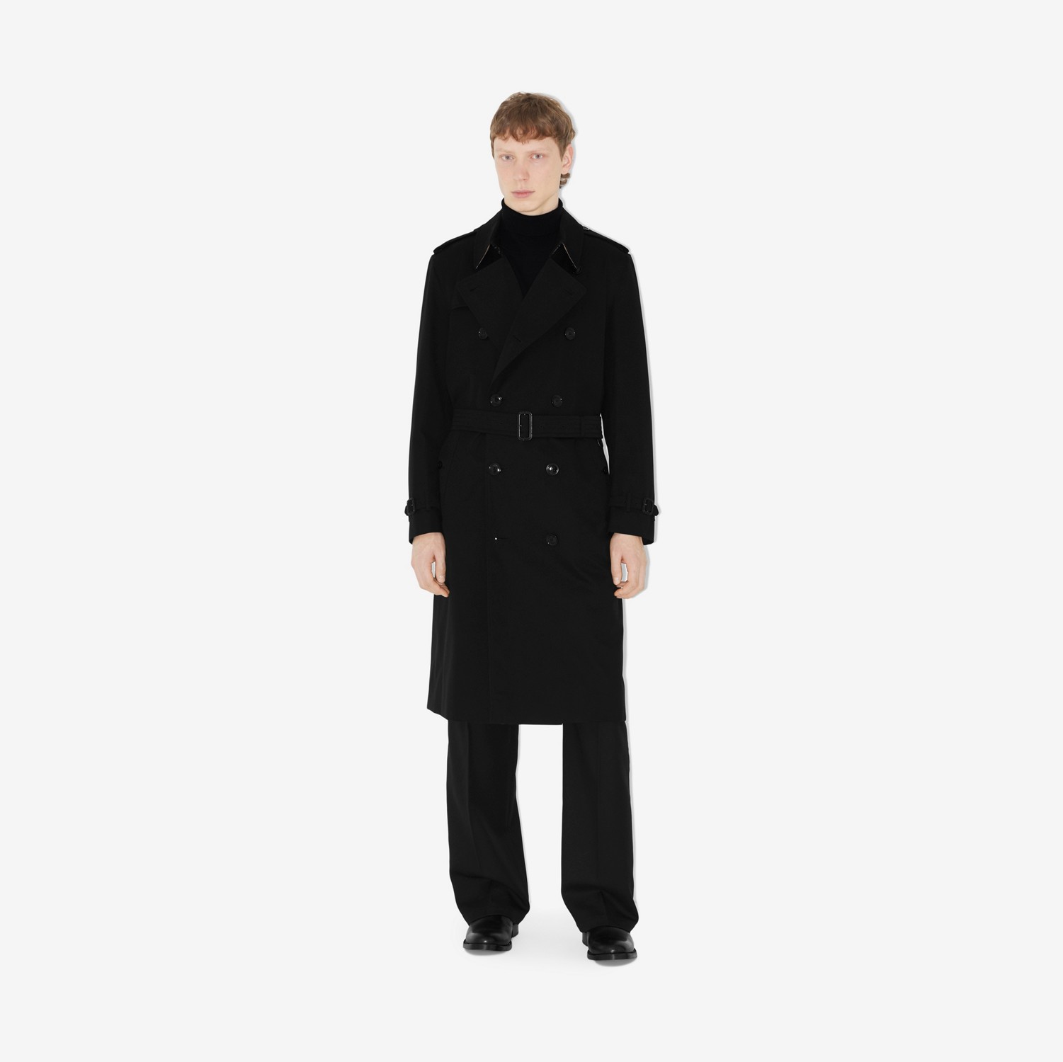 Trench coat Heritage largo de corte Kensington (Negro) - Hombre | Burberry® oficial