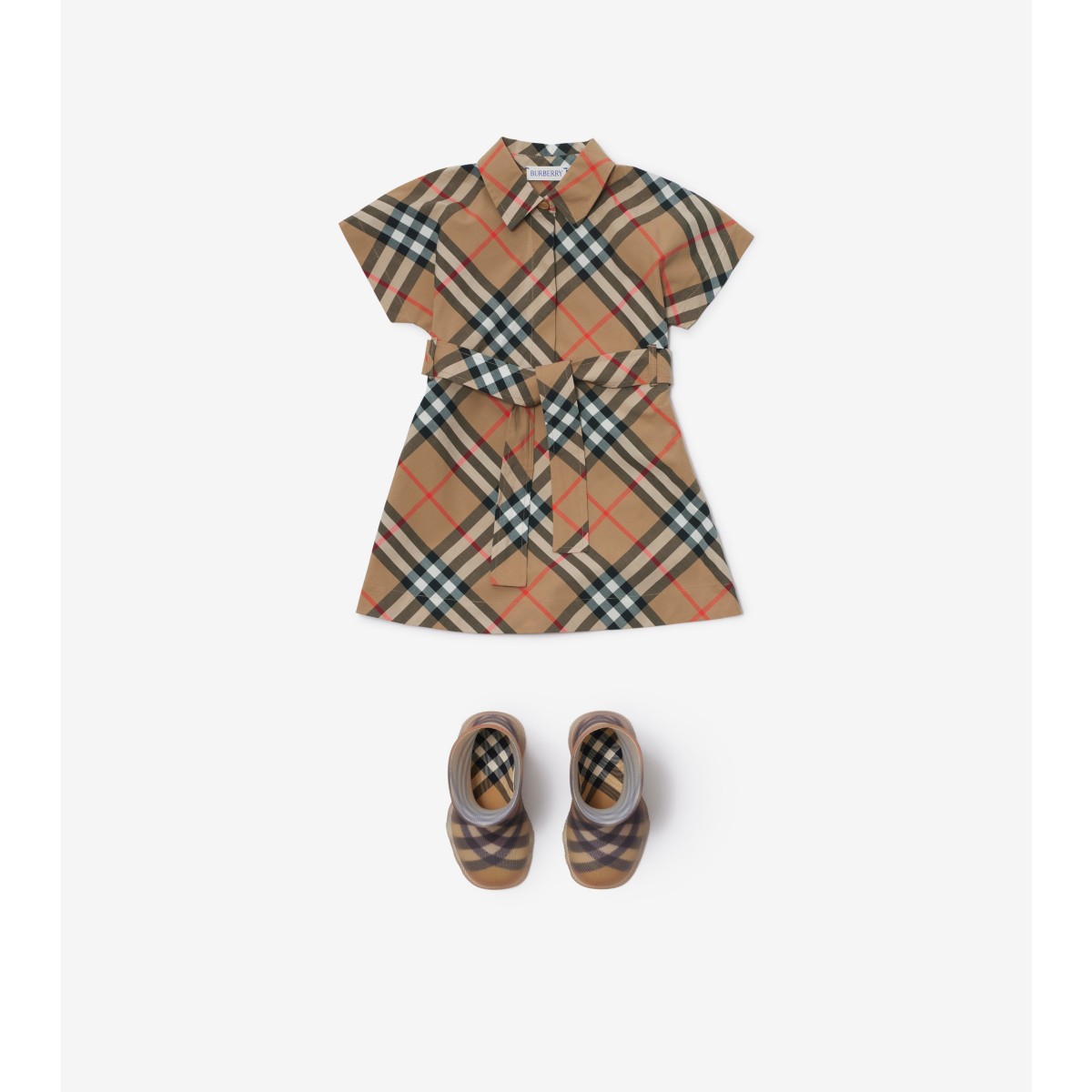  Check Cotton Shirt Dress