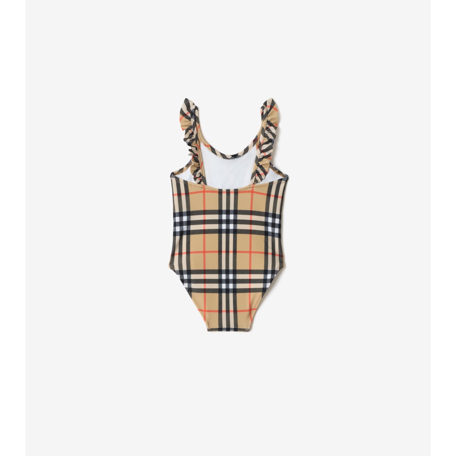 Ruffle Trim Check Swimsuit