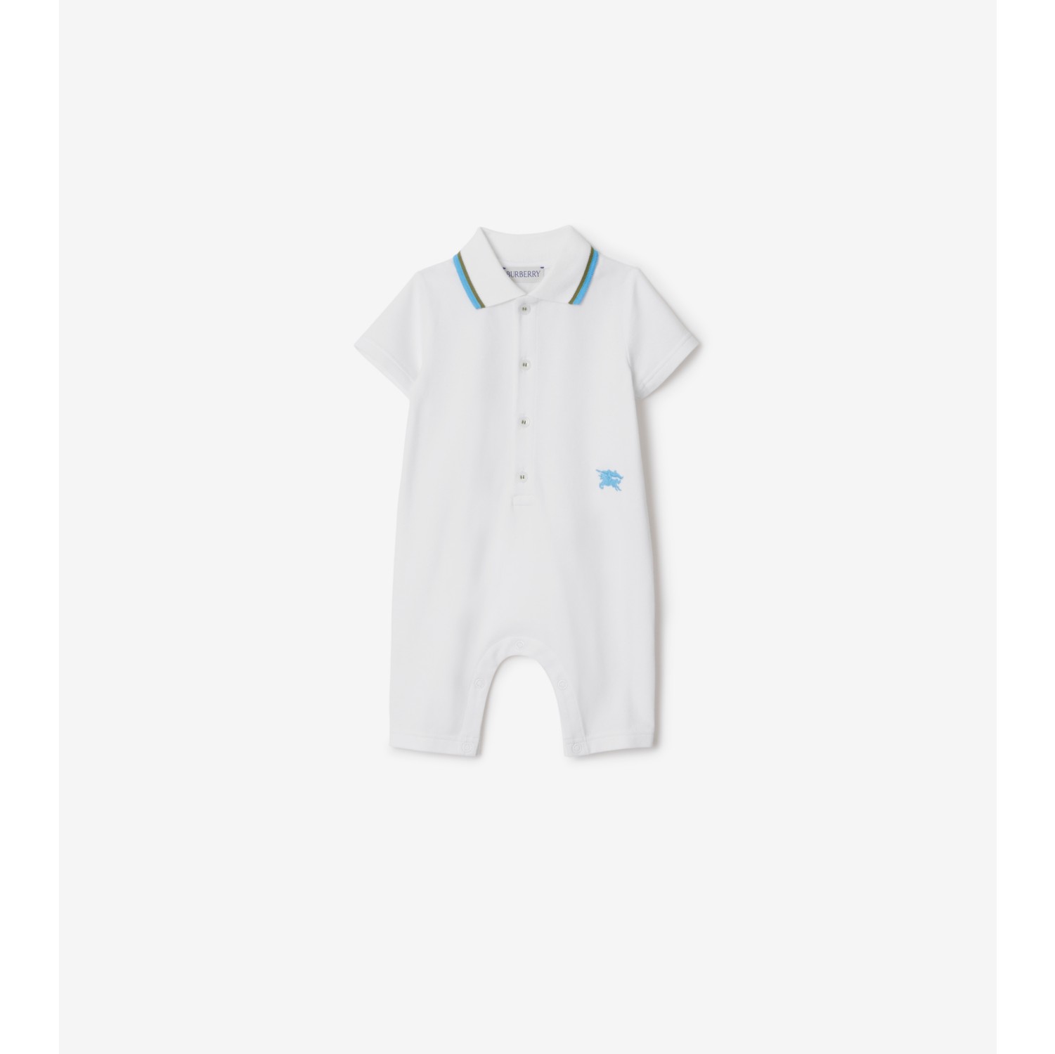 Cotton Playsuit in White Children Burberry Official