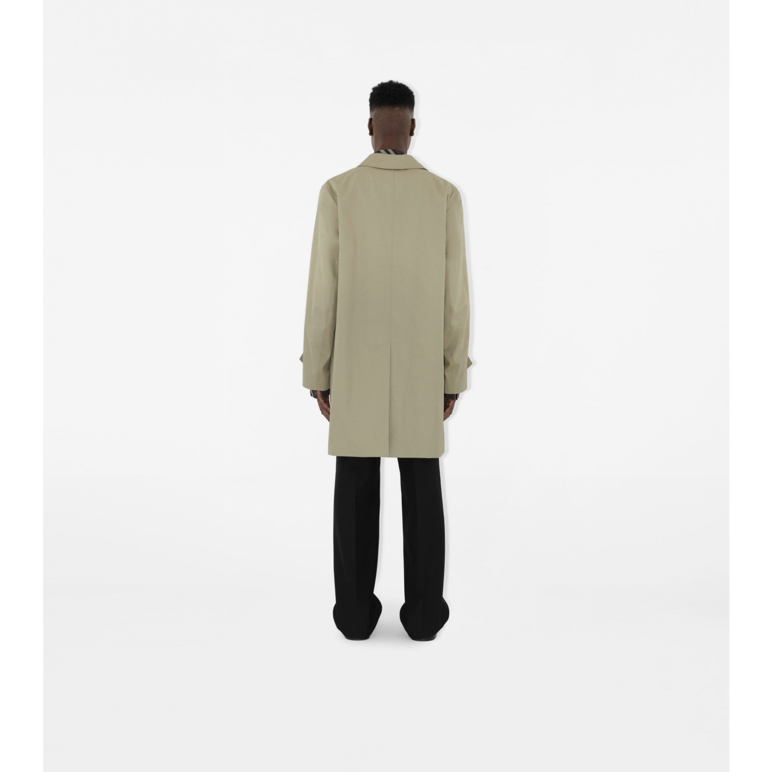 Car coat longo de gabardine