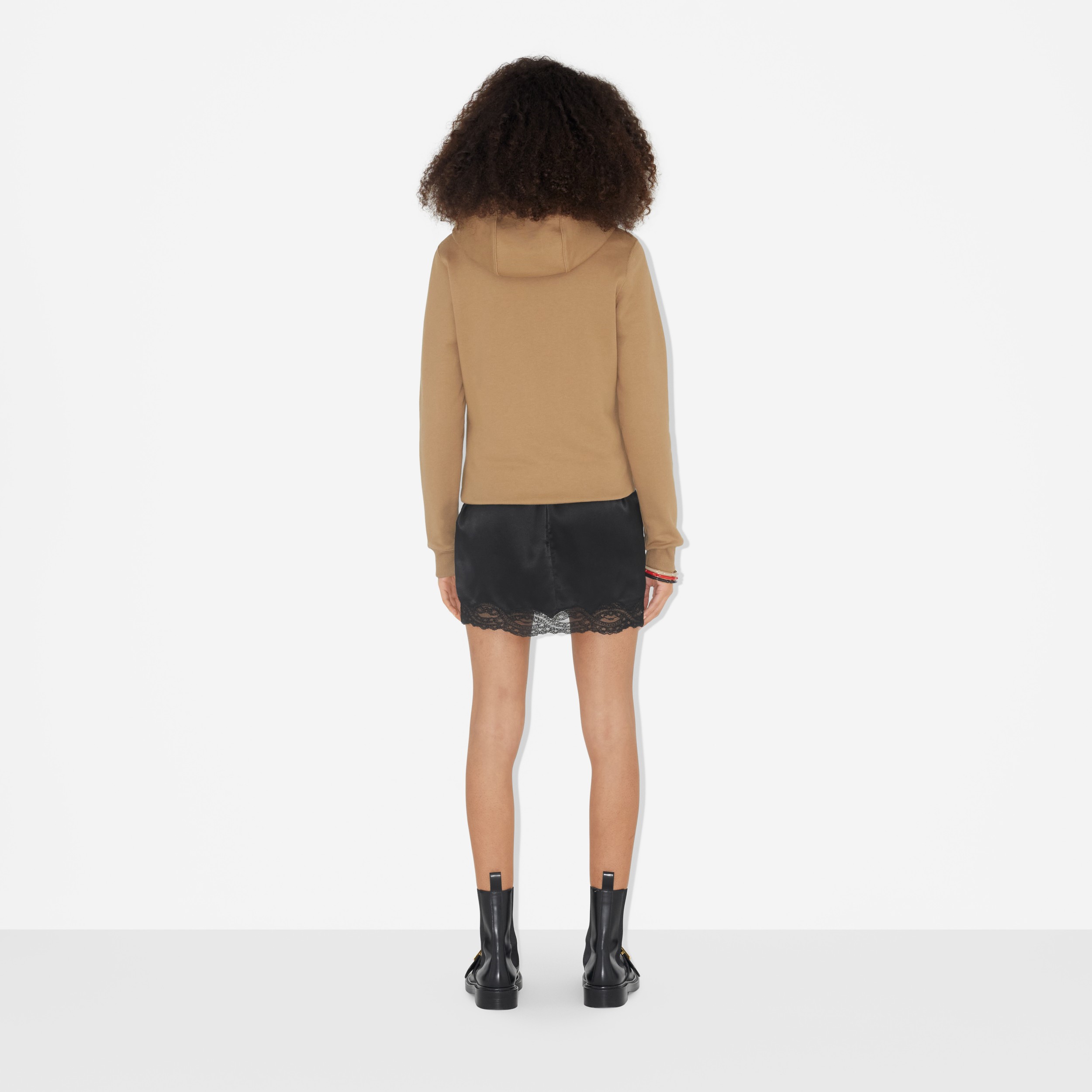 Blusa de moletom com capuz em algodão com etiqueta Prorsum (Camel) - Mulheres | Burberry® oficial - 4