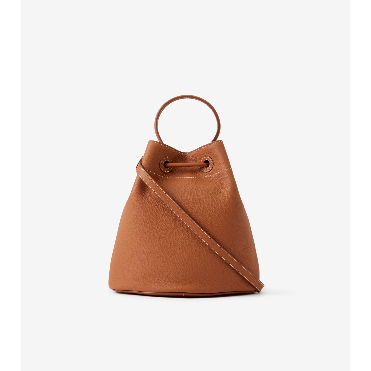 Brown leather bucket outlet purse