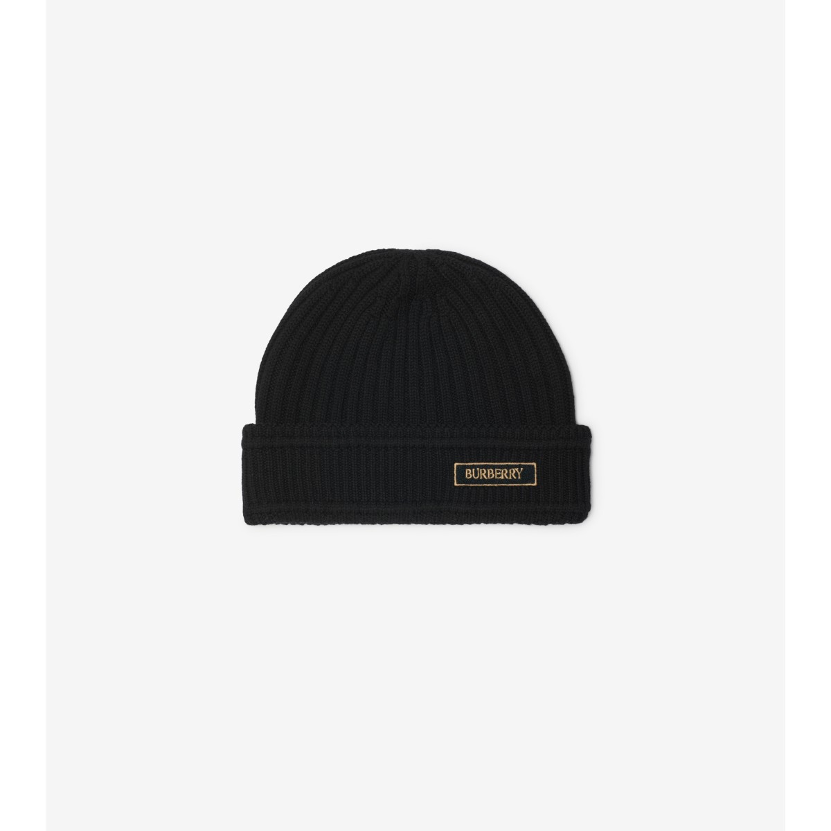 Burberry Logo Wool Beanie In Black