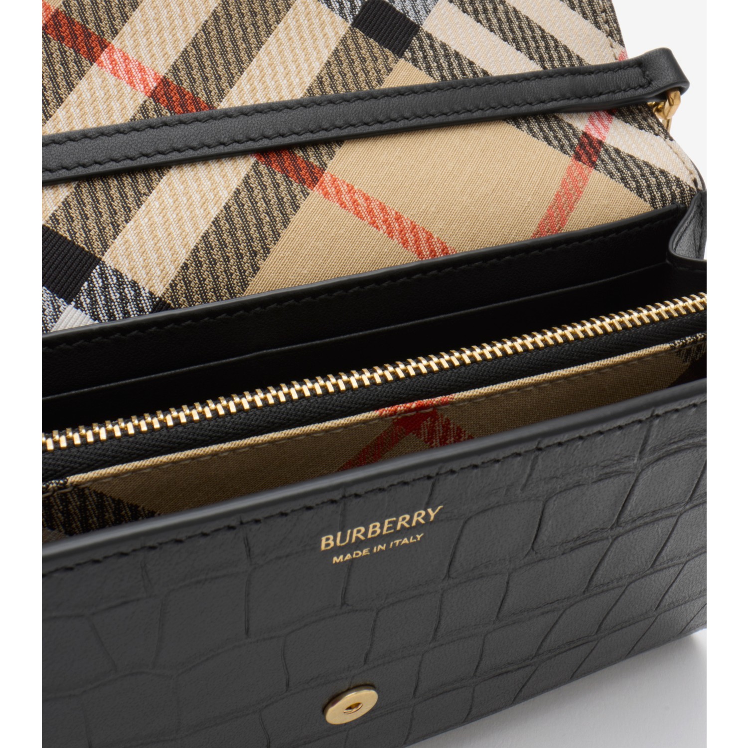 Cotswolds Chain Strap Wallet in Black - Women | Burberry® Official