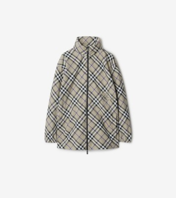 Check Jacket in Sand - Women, Nylon | Burberry® Official