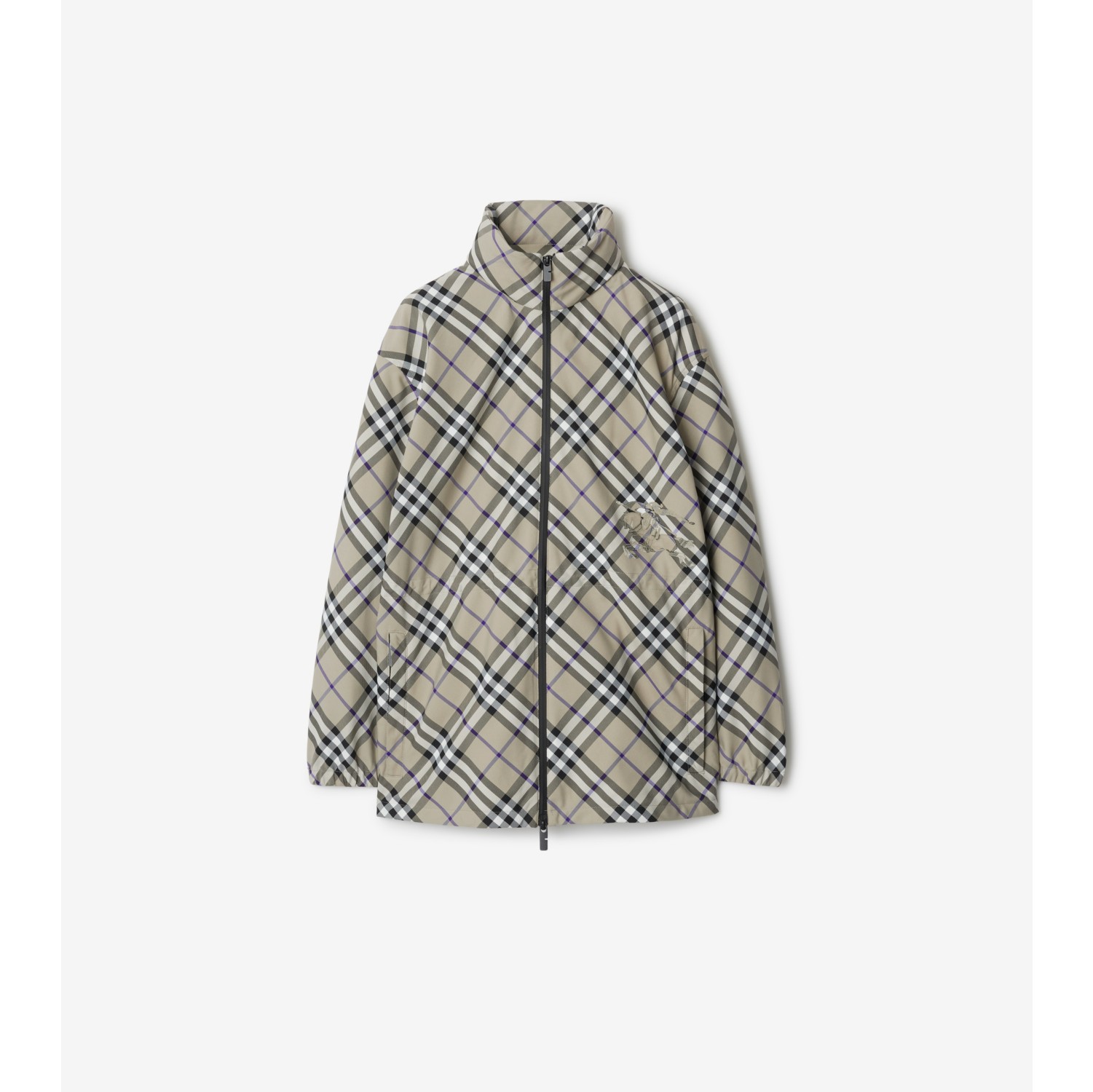 Check Jacket in Lichen Women Nylon Burberry Official