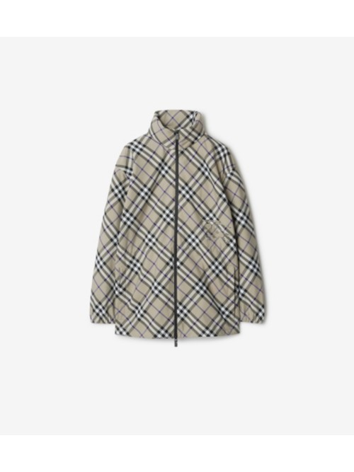 Burberry Check Jacket In Gray
