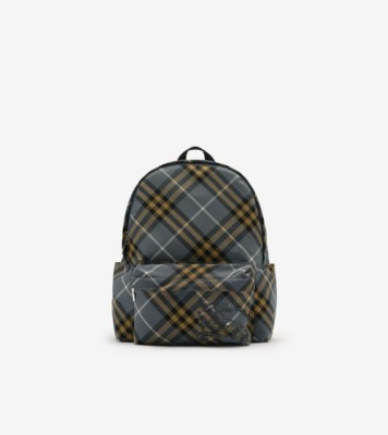 【新品同様・現行品】BURBERRY チェックプリントスモール　バックパック Small Check Backpack in Wave blue - Men, Technical | Burberry