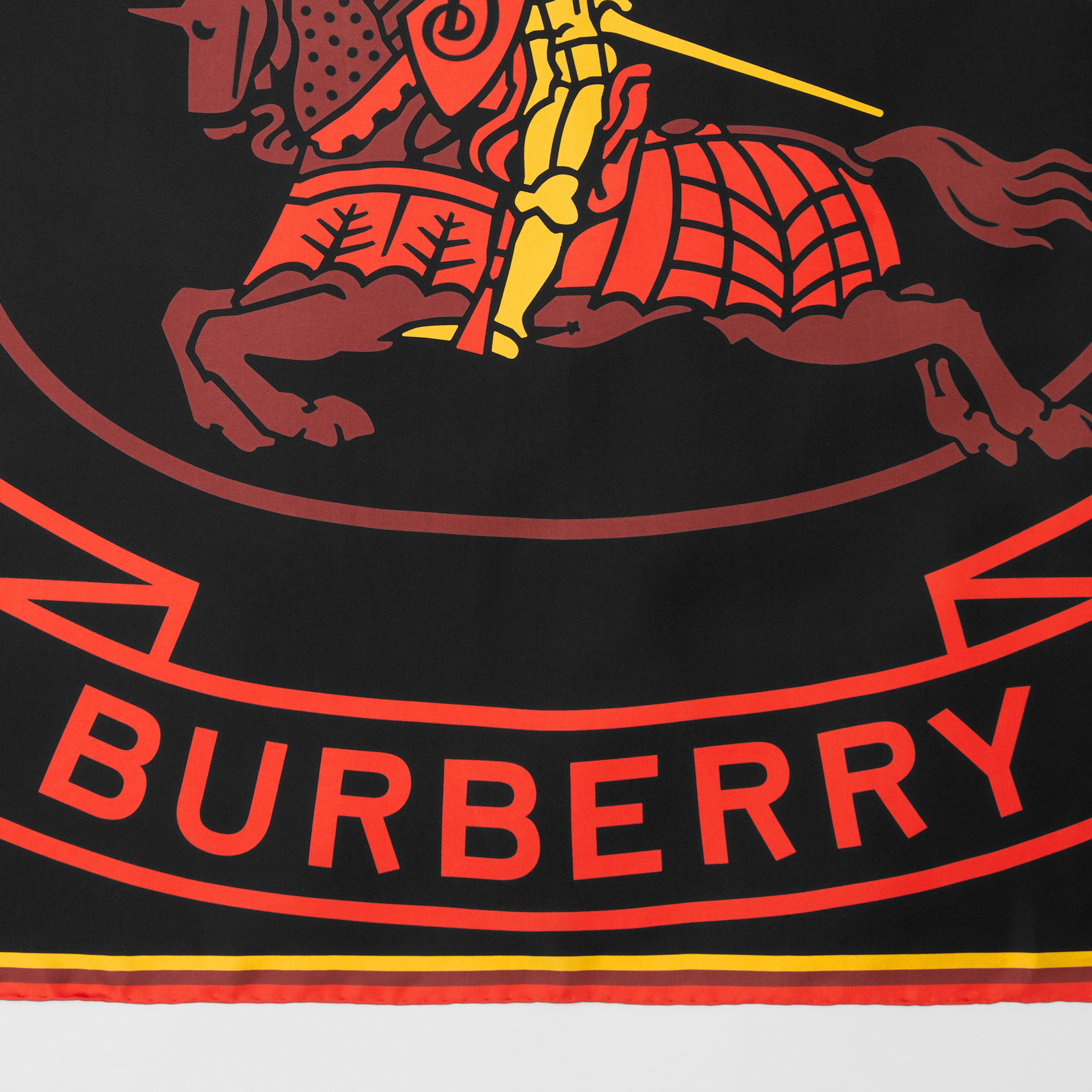 马术骑士印花桑蚕丝方巾 (多色) | Burberry® 博柏利官网 - 2