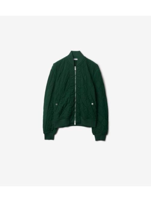 Shop Burberry Quilted Nylon Bomber Jacket In Ivy