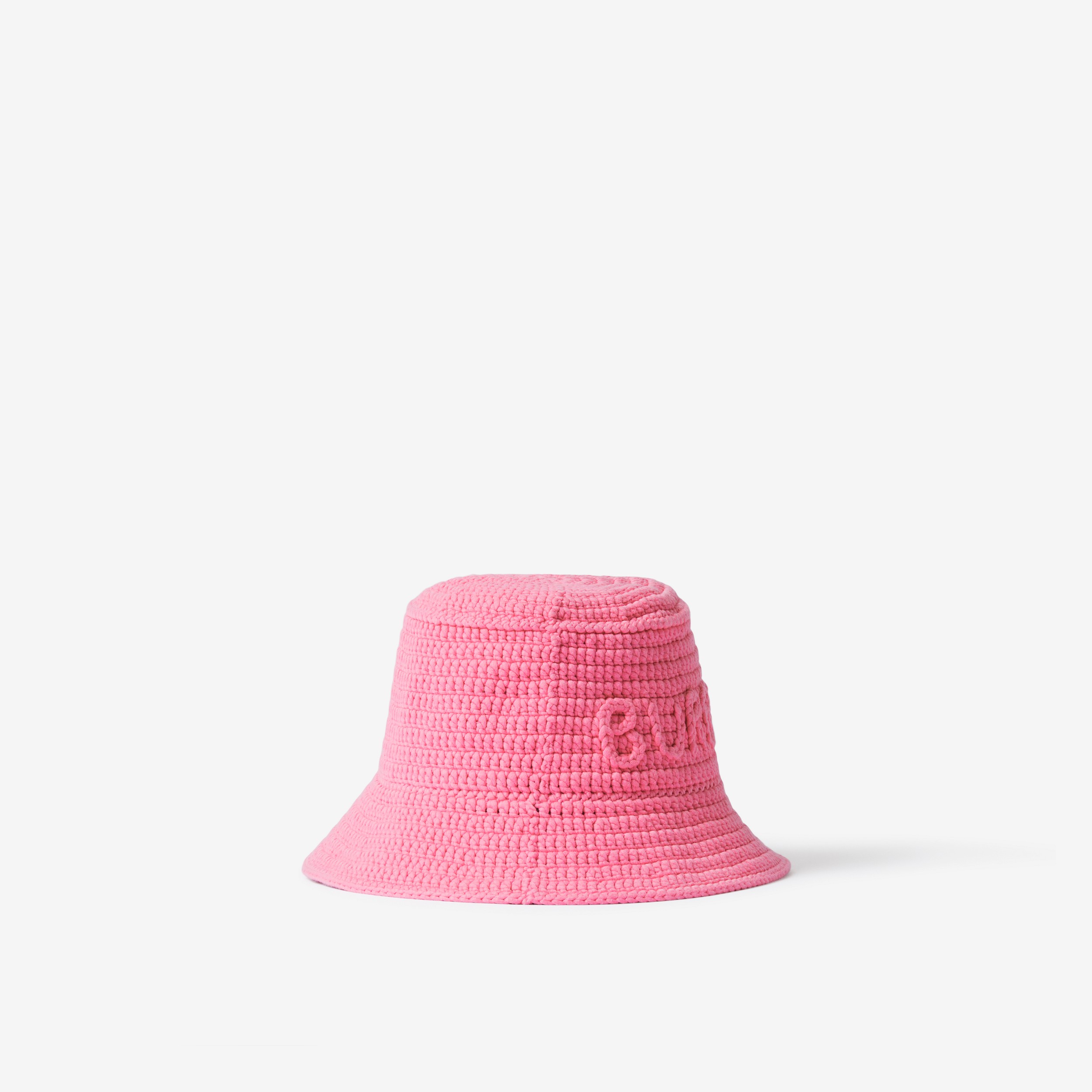 Crochet Technical Cotton Bucket Hat in Bubblegum Pink | Burberry® Official - 2