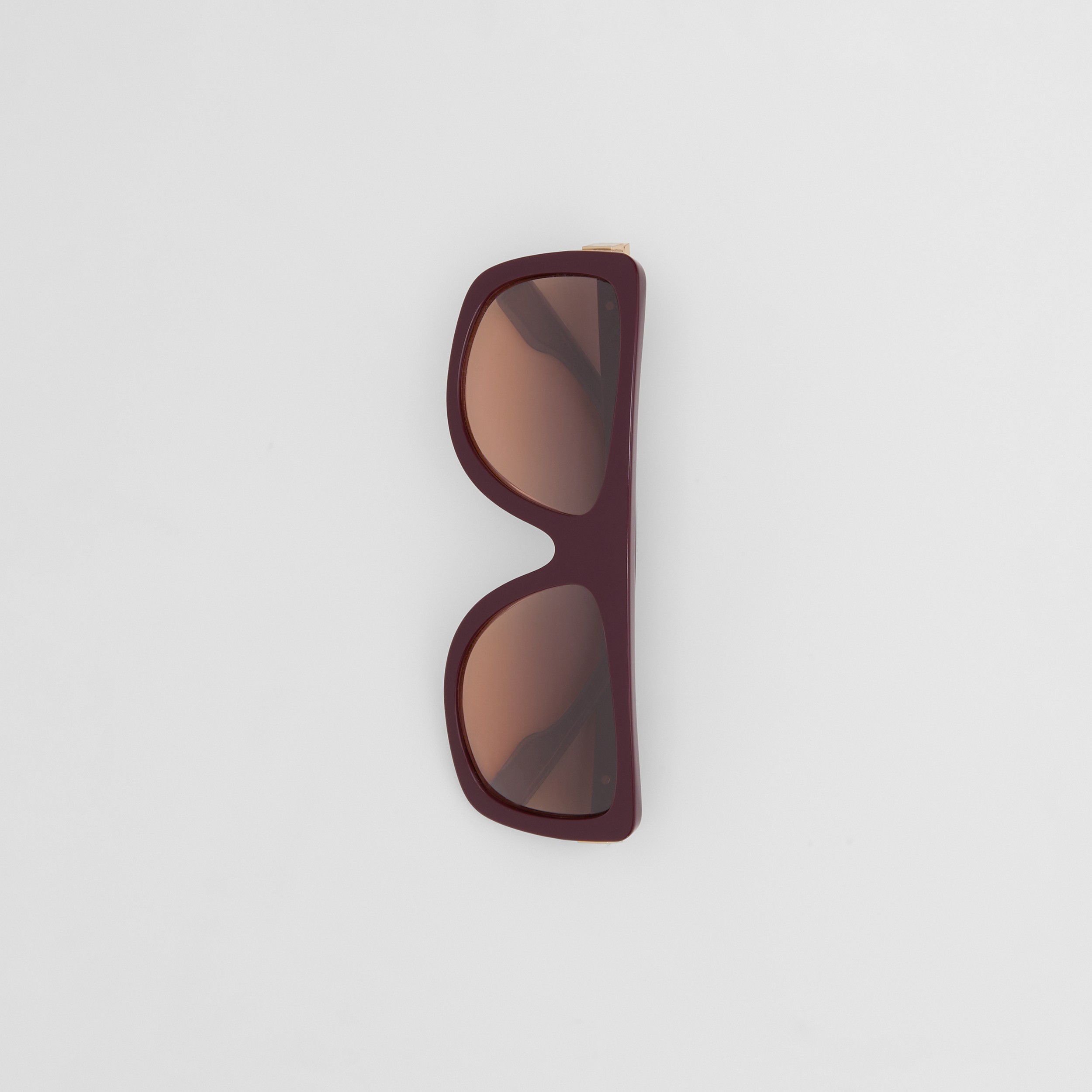 Hardware Detail Square Frame Sunglasses in Burgundy - Women | Burberry® Official - 4