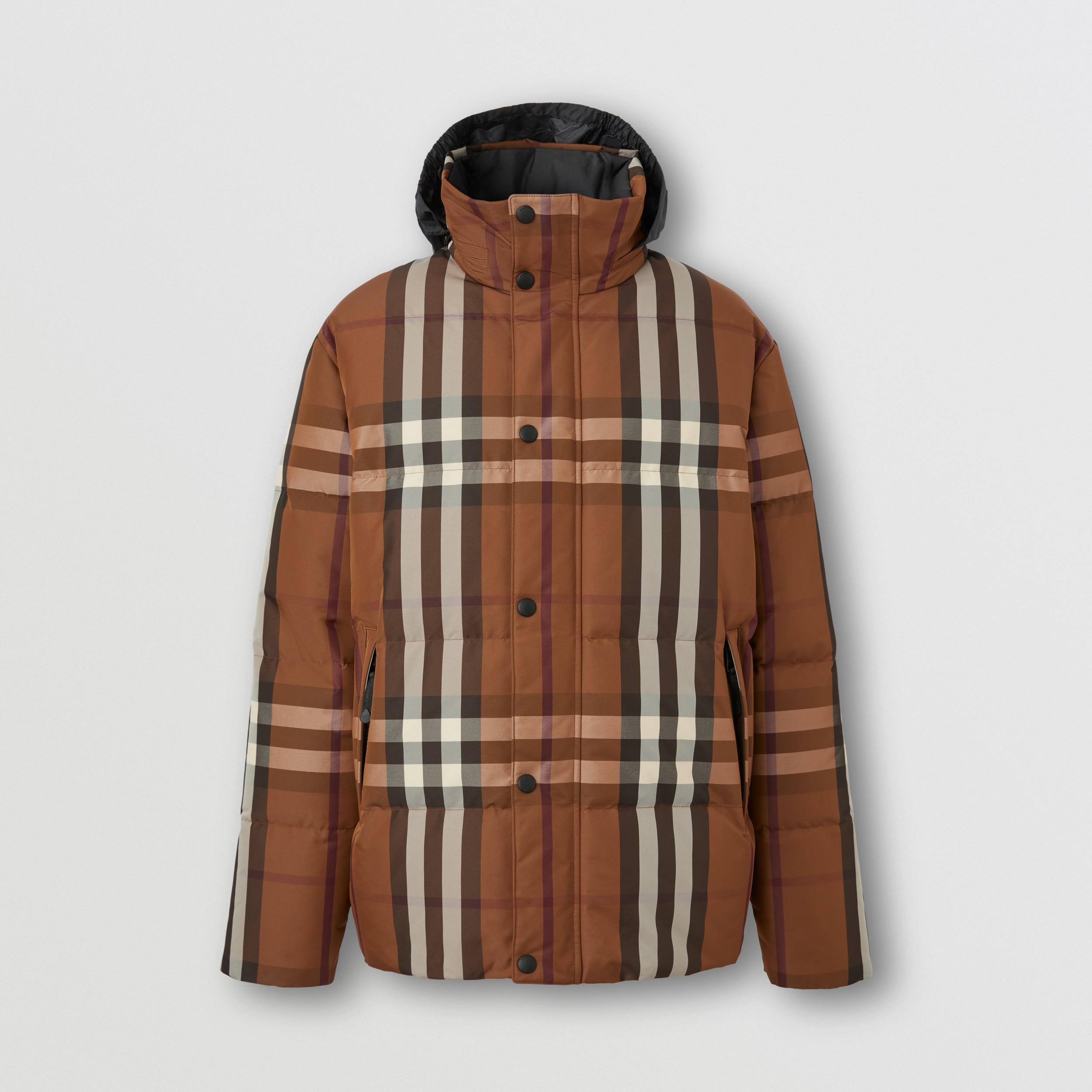 Packaway Hood Reversible Check Nylon Puffer Jacket in Dark Birch Brown - Men | Burberry® Official - 4