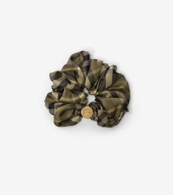 Check Silk Scrunchie Pea ®