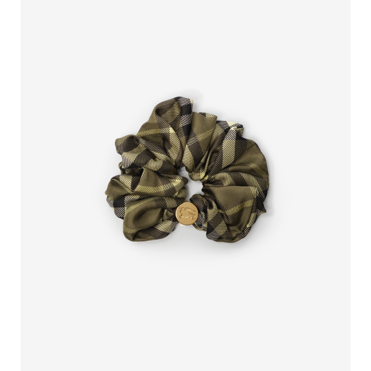  Check Silk Scrunchie