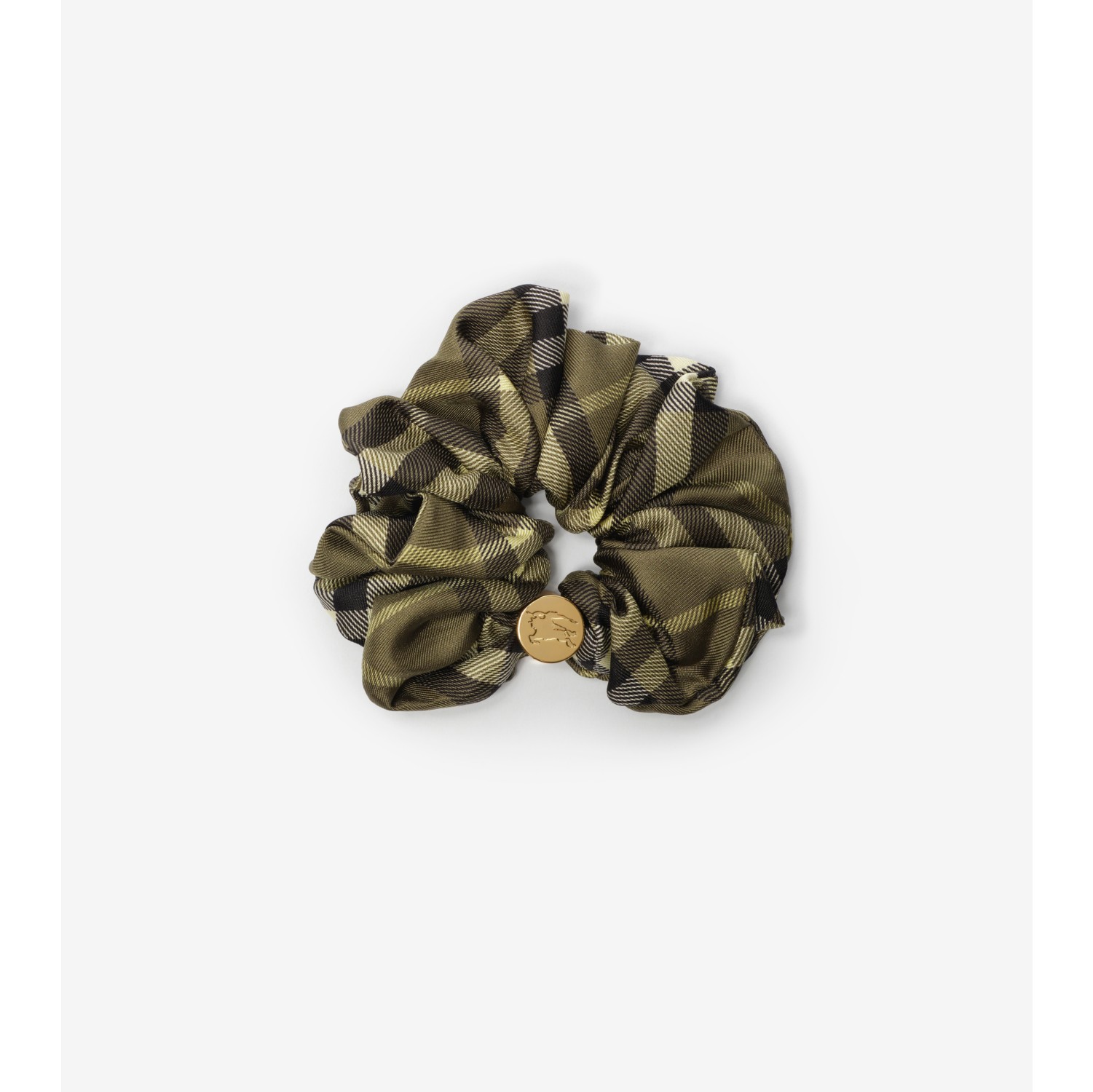 Check Silk Scrunchie