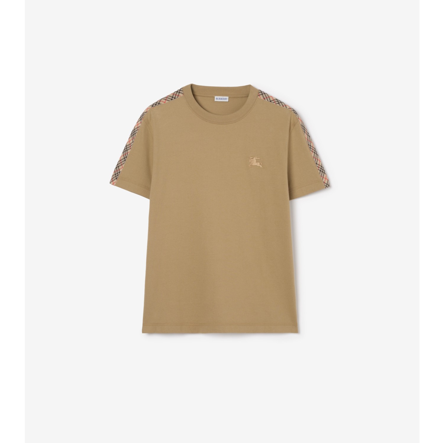Check Trim Cotton T-shirt