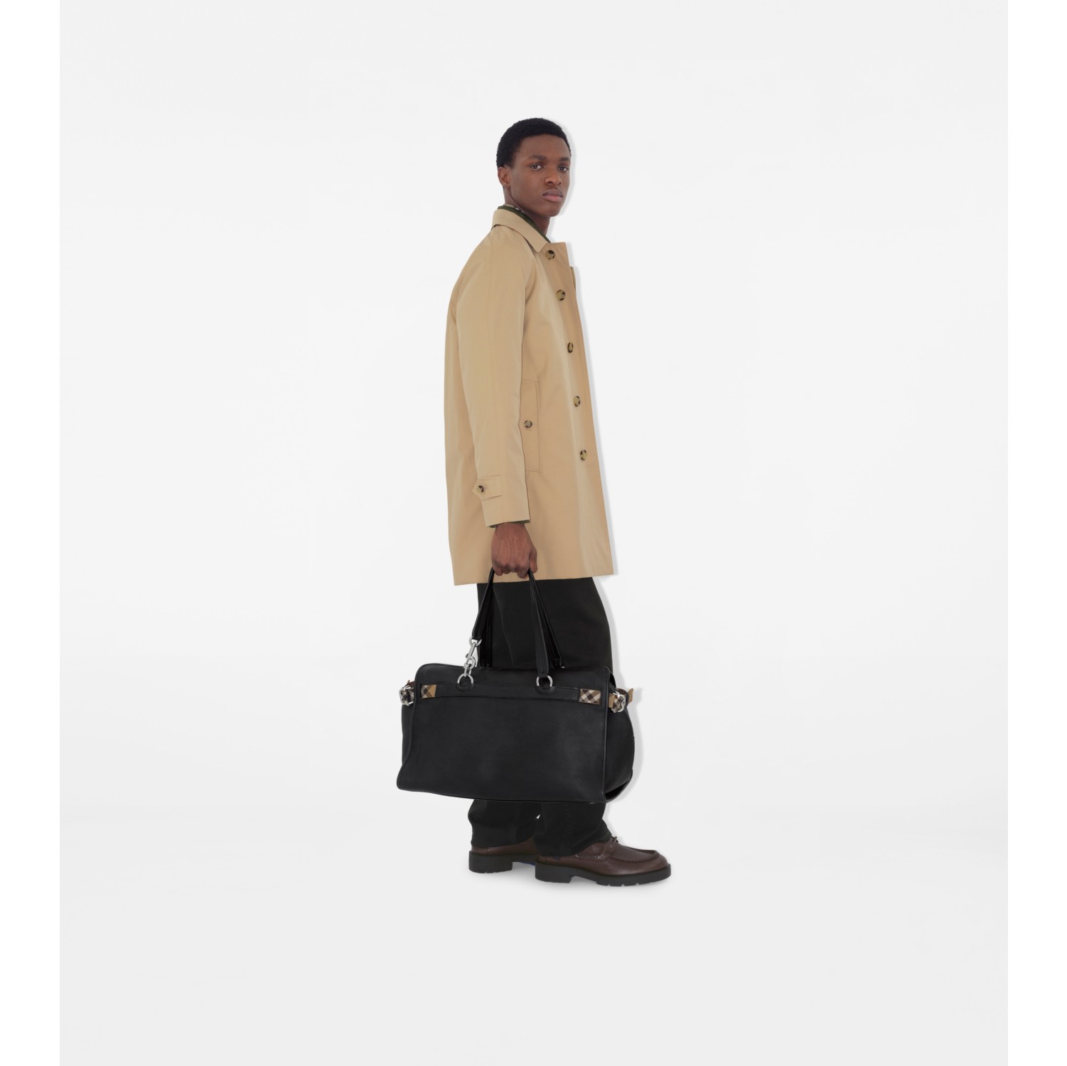 Short Camden Heritage Car Coat in Honey - Men, Cotton