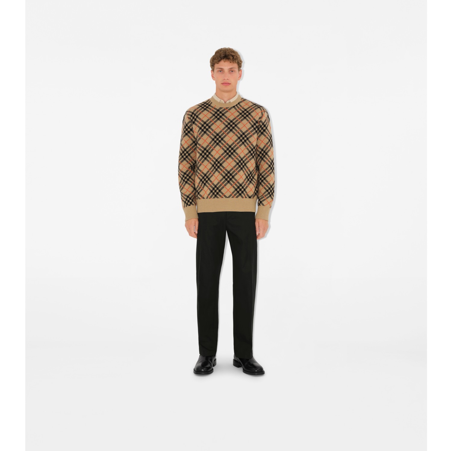 Check Cashmere Sweater