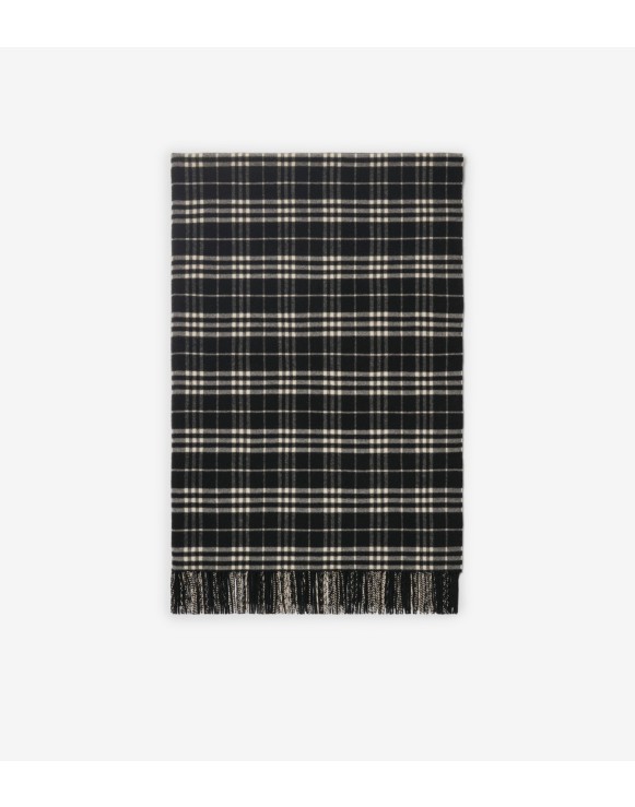Check Wool Cashmere Blanket