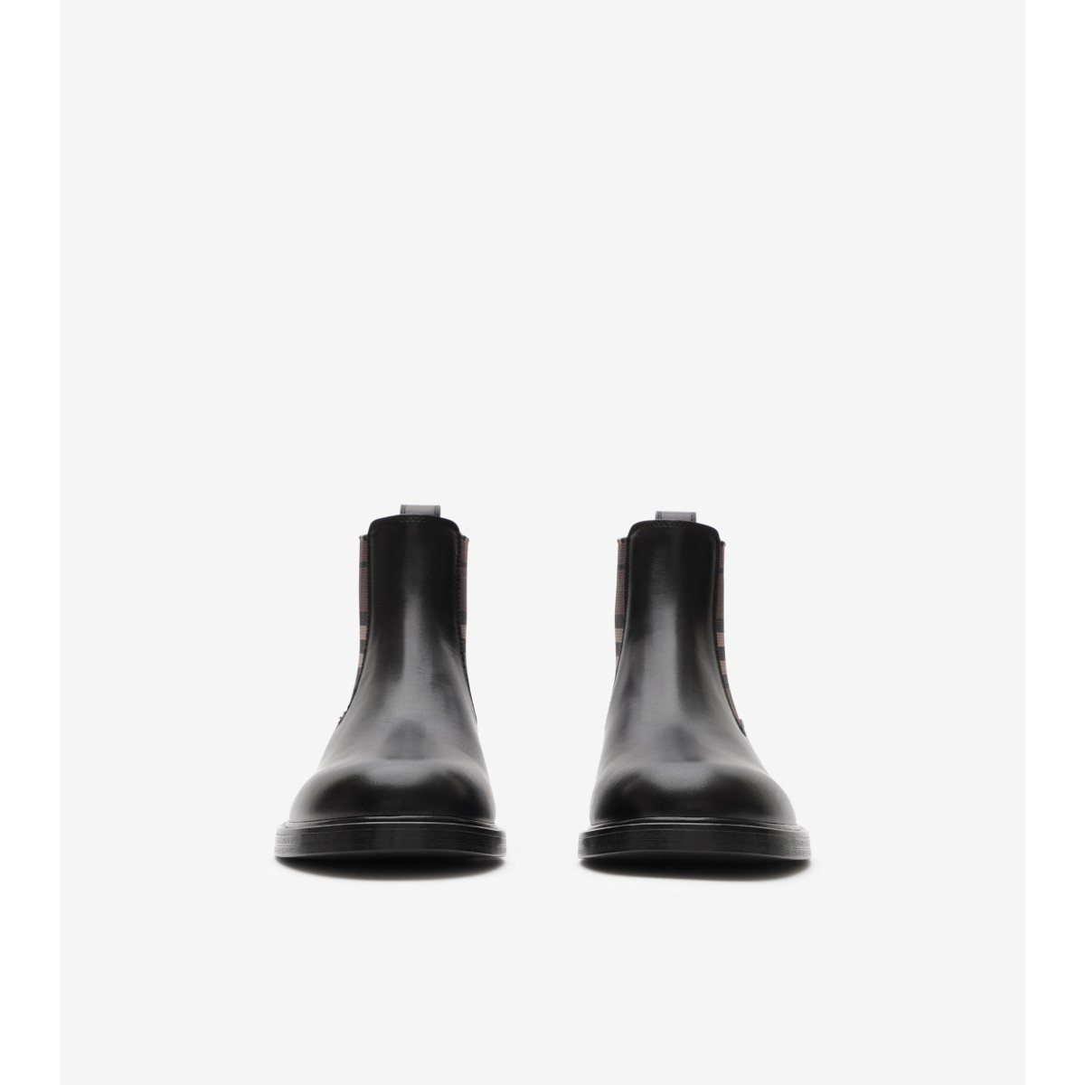  Check Leather Pembroke Boots