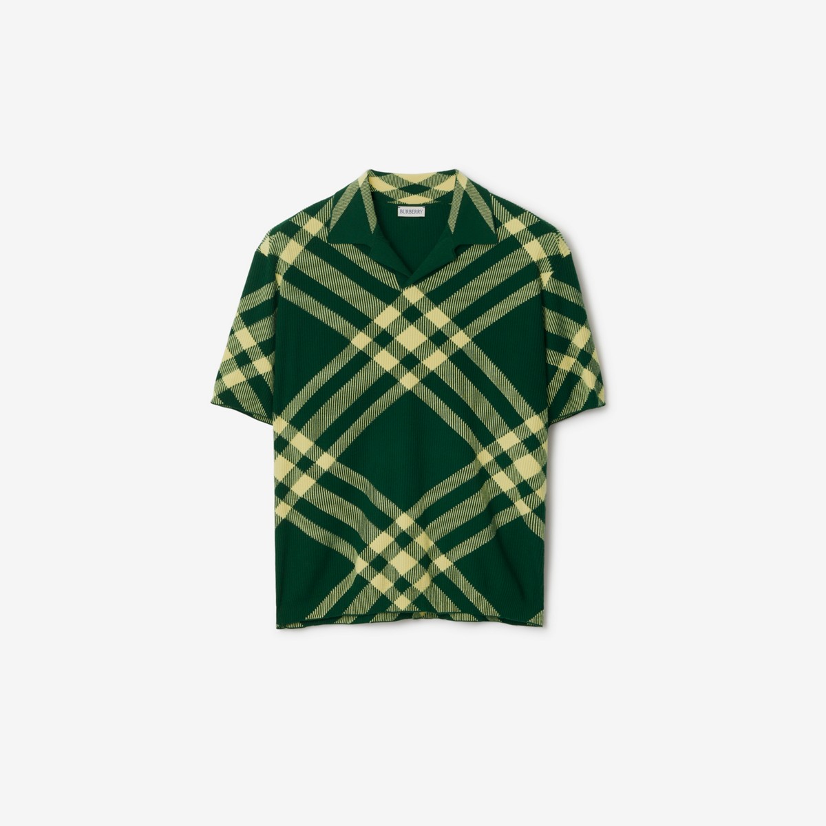 Burberry Check Wool Blend Polo Shirt In Daffodil