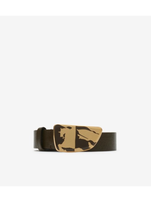 Burberry Leather Shield Ekd Belt In Black