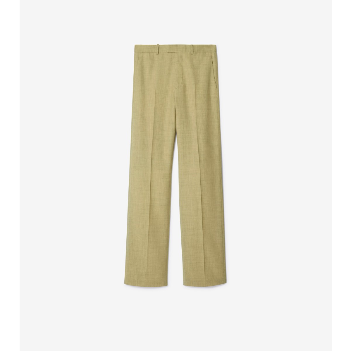 Shop Burberry Wool Tailored Trousers In Hunter