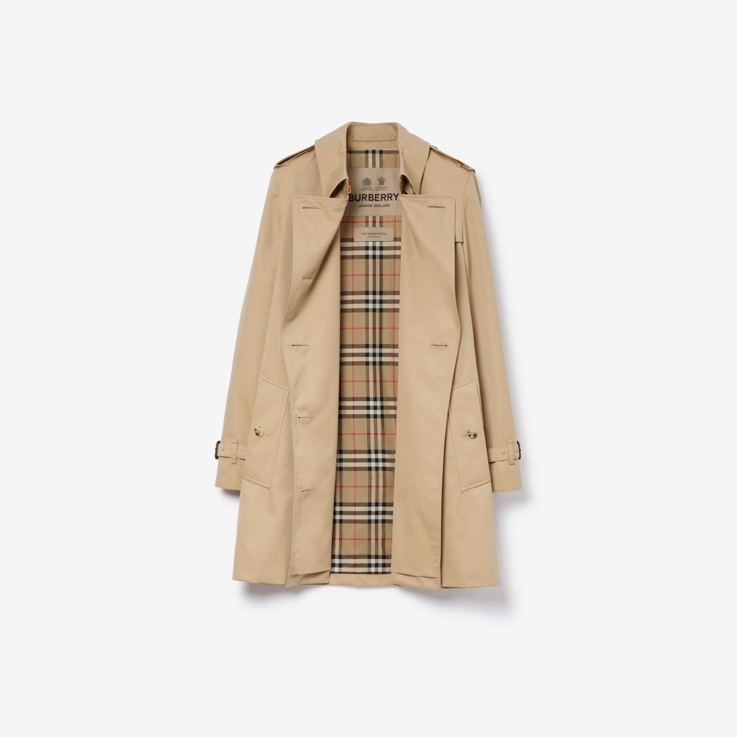 Kensington - Trench coat Heritage curto (Mel) - Mulheres | Burberry® oficial