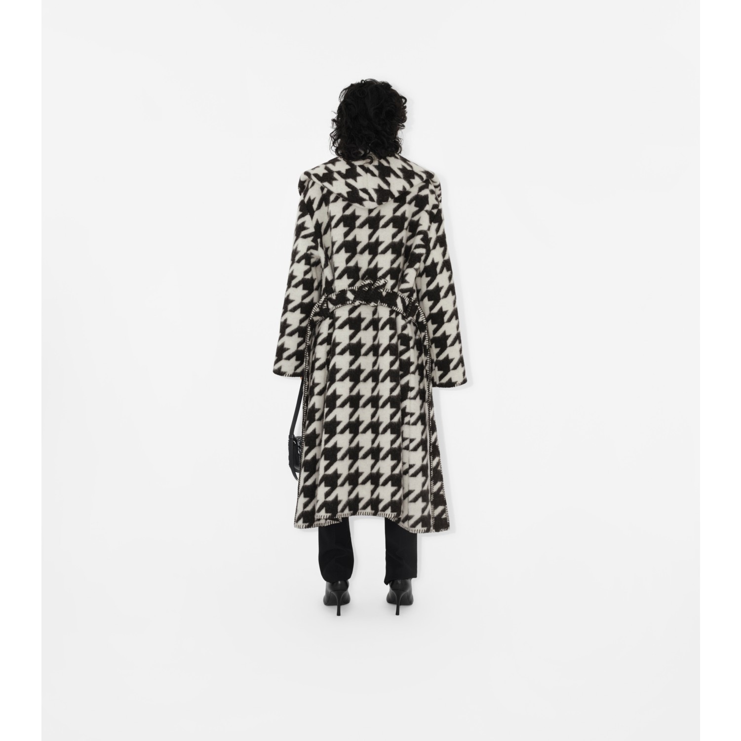 Houndstooth Wool Robe in Monochrome | Burberry® Official