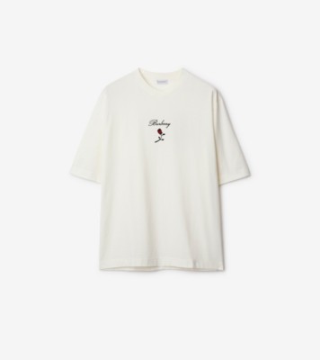 ロゴ ローズ コットンTシャツ (レイン) - メンズ | Burberry®公式サイト
