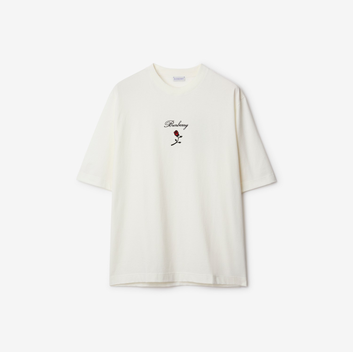 Camiseta de algodão com logotipo e estampa Rose